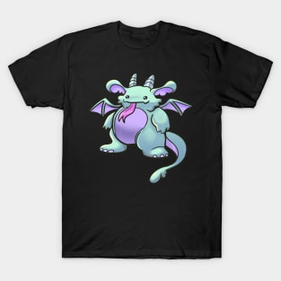 Green and Purple Baby Round Dragon T-Shirt